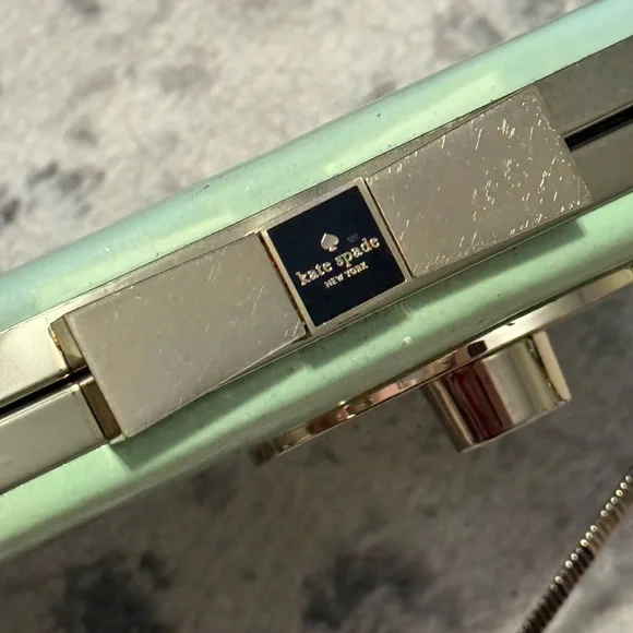 Kate Spade RARE Samira Radio Mint Green Clutch Crossbody - Picture 4 of 16